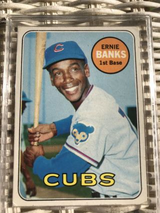 1969 Topps Ernie Banks Chicago Cubs 20 Baseball Card