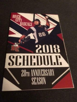 2018 River City Rascals Baseball Pocket Schedule 20th Anniversary Edition