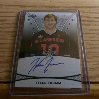 2019 Tyler Fromm Leaf All American Bowl Blank Back Black Tour Auto 1/2