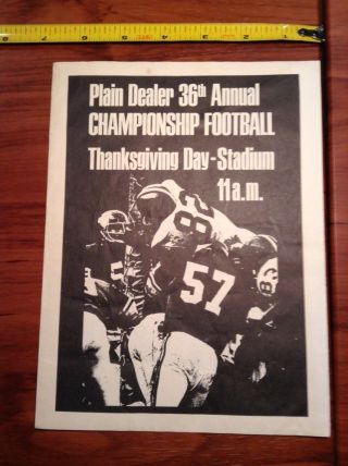 1966 Ohio High School Championship Football Program Cleveland Stadium South V Be