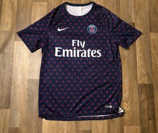 Paris Saint Germain Psg 2018 - 19 Training Football Soccer Jersey Large