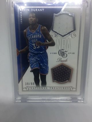 2013 - 14 Panini National Treasures Nt Kevin Durant Game Gear Duals Patch /99
