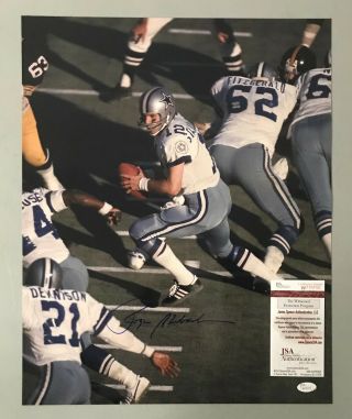 Roger Staubach Signed 16x20 Photo Autographed Auto Jsa Witnessed Cowboys Hof