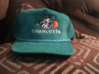Vintage Cordaroy Retro 80’s Style Nba Charlotte Hornets Basketball Cap/hat Rare