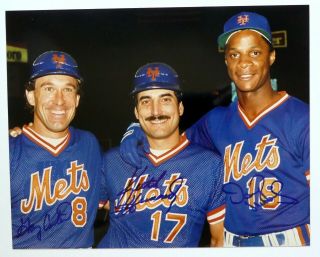 Keith Hernandez Gary Carter Autographed 8x10 " Photo Mets Baseball Pc2347