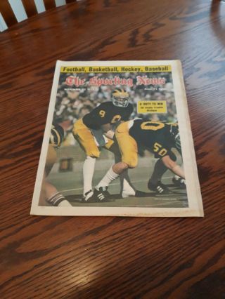 November 23,  1974 - The Sporting News - Dennis Franklin Of The Michigan Wolverines