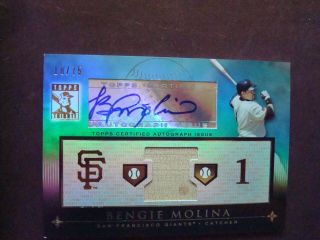 Bengie Molina Giants 2010 Topps Tribute Combined Autograph & Game - Bat Relic