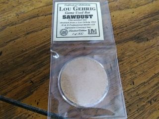 Lou Gehrig Highland Game Bat Sawdust Limited Edition 1 Of 500