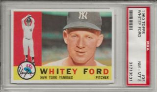 1960 Topps Baseball 35 Whitey Ford York Yankees Crisp Psa 8 Nm/mt Centered