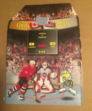 1998 Honey Nut Cheerios Olympic Hockey Shoot - Out Display Canada Vs Usa,  Rare