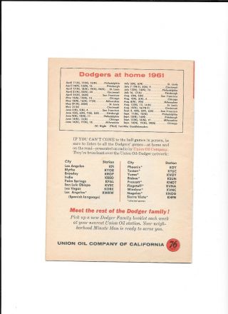 1961 Union Oil Dodger Family Booklets Gil Hodges - Near 2