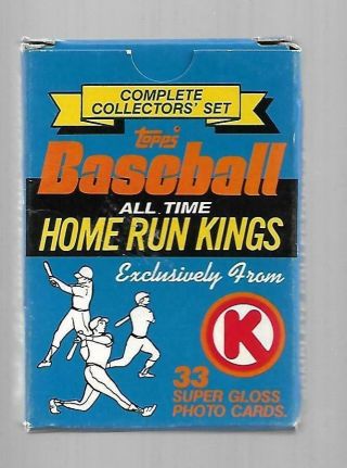 1985 Topps Circle K Mlb Baseball All Time Home Run Kings Complete Set Of 33 W/bx