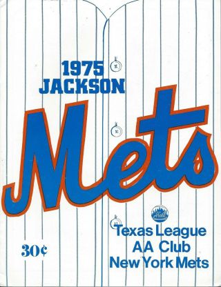 1975 Jackson Mets Minor League Baseball Program - Texas League Fwil