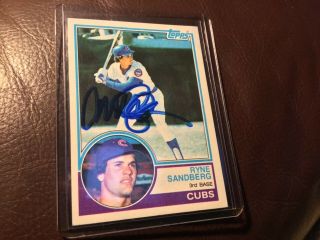 1983 Topps Baseball 83 Ryne Sandberg Autographed Signed Rookie Card
