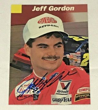 Jeff Gordon Autographed 1993 Finish Line Winston Cup Rookie Year 24 Card Hofer