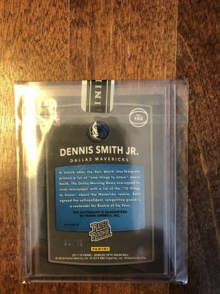 2017 - 18 Donruss Optic Basketball Autograph Dennis Smith Jr.  Limited 06/ 25 5