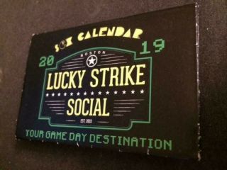2019 Boston Red Sox Baseball Pocket Schedule Lucky Strikes Version