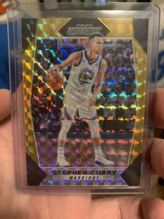 2017 - 18 Panini Prizm Mosaic Stephen Curry Gold Ref Refractor D 4/10
