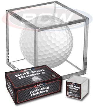 (6 Pk) Bcw Golf Ball Display Cube Square Stackable Holder Auto Autograph