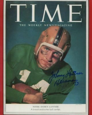 Johnny Lattner Heisman Notre Dame Irish Signed 8x10 Photo Auto Autograph Not Psa