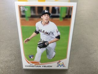 2013 Topps Update Christian Yelich Rc Us290,  Marlins,  Brewers 2018 Mvp
