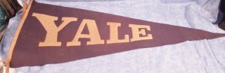 Vintage Yale University Wool Felt Pennant Very Old C 1940