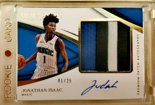 2017 - 18 Panini Immaculate Premium Rookie Patch Auto Rc Rpa Jonathan Isaac 1/25