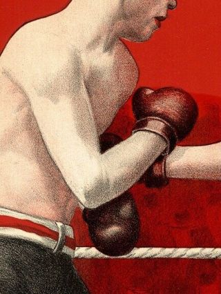 1916 Boxing Silent Movie Poster Wolgast - Nelson Fight Pictures - 20x30 2
