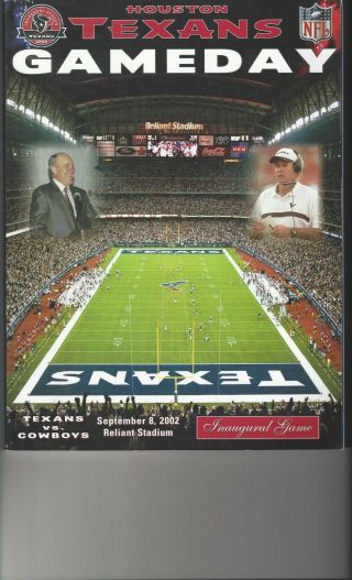 Nfl Houston Texans First Game Played Vs Dallas Cowboys - Collectors Items