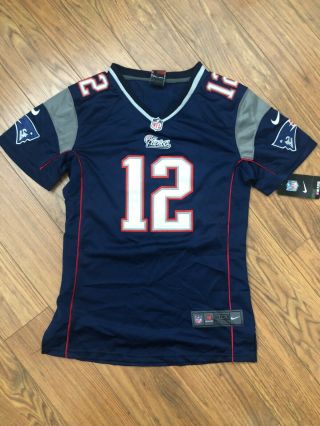 Nike England Patriots 12 Tom Brady Jersey Womens L Stitched W/tag
