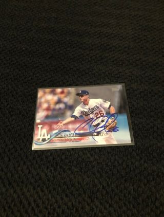 Chase Utley Hand Signed Los Angeles Dodgers Baseball Card