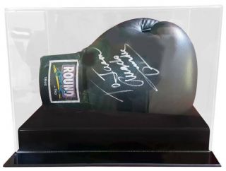 Boxing Glove Display Case With Black Acrylic Base - Name Plate