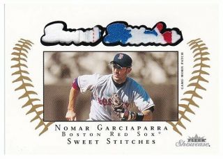 Nomar Garciaparra 2003 Fleer Showcase Sweet Stitches Game Worn Mlb Tag /150