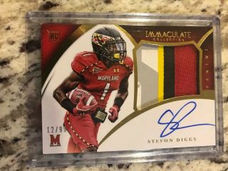 2015 Immaculate Rpa Stefon Diggs Rookie Patch Auto 12/99 Vikings 3 Color