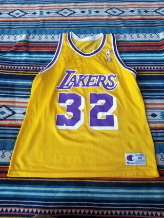 Vintage Los Angeles Lakers Magic Johnson Champion Jersey Size 48