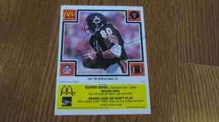Tim Wrightman Autographed Signed Card Chicago Bears Mcdonalds