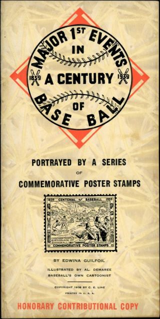 1939 Century Of Baseball Commemorative Stamps Collectors Book Ruth & More