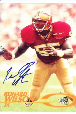 Reinard Wilson Rookie Rc Draft Auto Autograph Fsu Seminoles Noles College 1997
