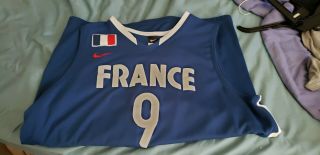 Nike Tony Parker Team France Basketball Jersey 9 Navy Blue Adult Xxl Sewn