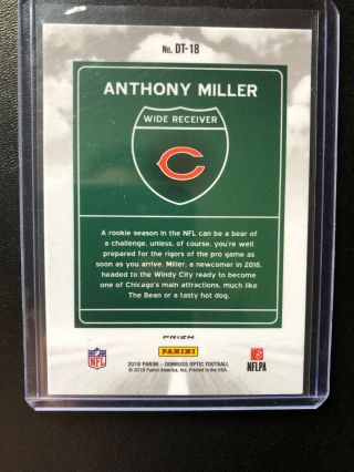 2018 DONRUSS OPTIC DOWNTOWN RC ANTHONY MILLER CASE HIT INSERT CHICAGO BEARS 3