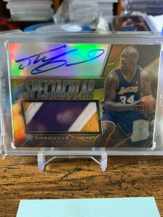 2013 - 14 Spectra Gold Refractor Patch Auto Shaquille O 