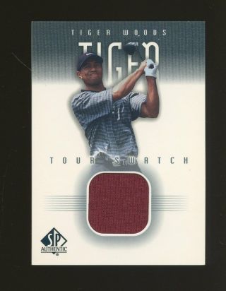 2001 Sp Authentic Tour Swatch Golf Tiger Woods Rc Rookie Jersey
