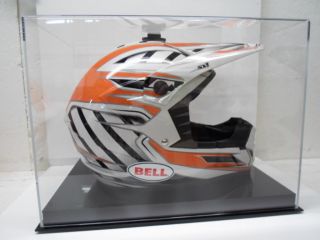 Motocross Racing Helmet Acrylic Display Case 85 Uv Filtering Solid Black Base