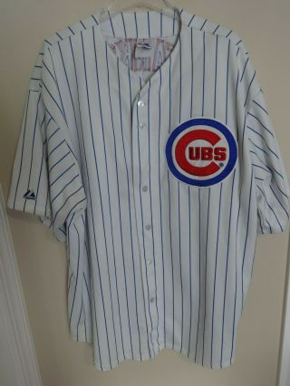 Vtg Majestic Chicago Cubs " Tanks " 7 Sewn Button Up Baseball Jersey Men 3xl