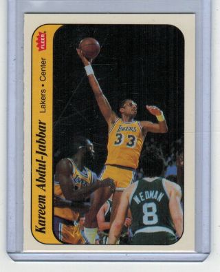 1986 Fleer Sticker Kareem Abdul - Jabbar 1 Basketball Card