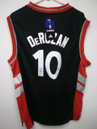 Demar Derozan Autographed Adidas Swingman Toronto Raptors Jersey Size Xxl