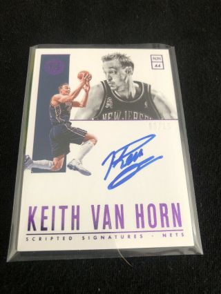 18/19 Panini Encased Keith Van Horn Purple Auto Sp 3/15 Jersey Nets.