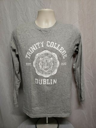 Trinity College Dublin Est 1592 Adult Small Gray Long Sleeve Tshirt