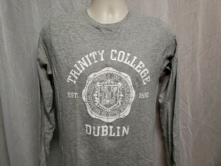 Trinity College Dublin est 1592 Adult Small Gray Long Sleeve TShirt 2