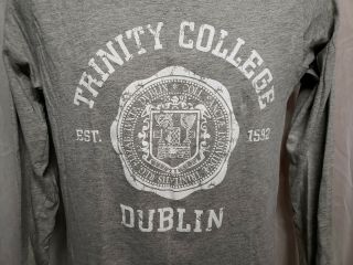 Trinity College Dublin est 1592 Adult Small Gray Long Sleeve TShirt 4